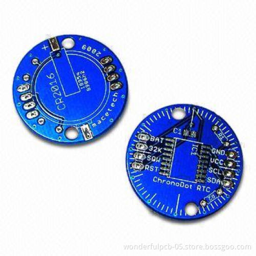 4-layer Round PCB with 90.90 x 91.95mm Size and 0.8mil Hole Size, 3Pcs Films for LED Lights